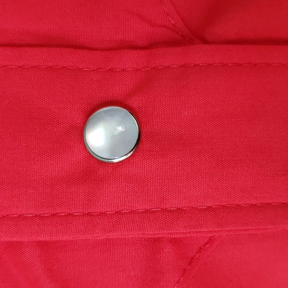 Vintage Red Western Shirt/ Pearl Snap/ Button Down - Picture 4 of 11